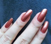 nails brown gold nail long