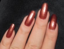 nails brown gold long