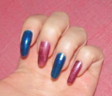 nails blue red long navy